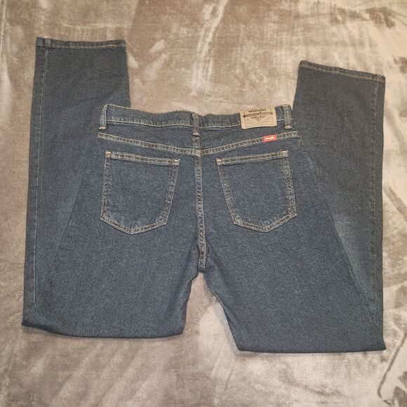 Wrangler Boys Jeans Five Star Straight Fit Flex Size 16 Dark Blue New - Picture 3 of 4